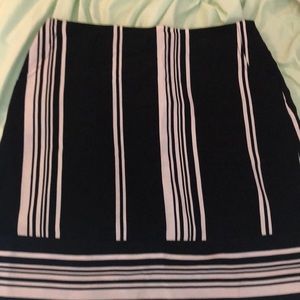 Cato Size 12 black and white striped skirt
